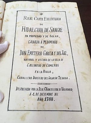 Archivo:Carta ejecutoria de hidalguía del solar de Tejada (año 1788)