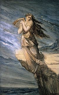 Archivo:Chassériau, Théodore - Sappho Leaping into the Sea from the Leucadian Promontory - c. 1840