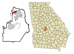 Houston County Georgia Incorporated and Unincorporated areas Centerville Highlighted.svg