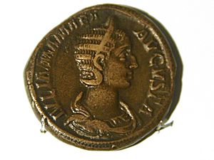 Archivo:Julia Mamaea - Roman sestertius - 3rd cent. AD - Museu d'Arqueologia de Catalunya - Barcelona 2014