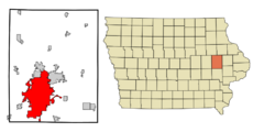 Linn County Iowa Incorporated and Unincorporated areas Cedar Rapids Highlighted.svg