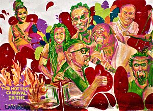 Archivo:Mural del "Vincy Mas", tradicional festival de música, danza y diseño