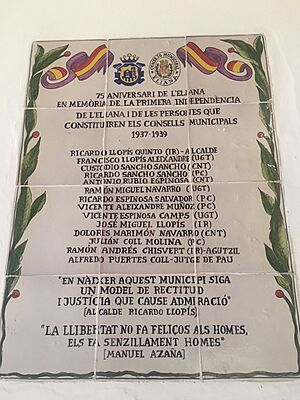Archivo:Placa 75 aniversari primera independència L'Eliana