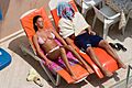 Sunbathing couple