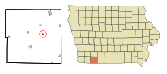 Taylor County Iowa Incorporated and Unincorporated areas Conway Highlighted.svg