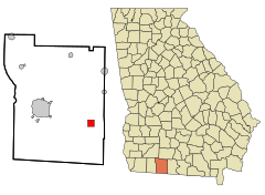 Thomas County Georgia Incorporated and Unincorporated areas Boston Highlighted.svg