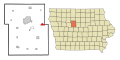 Webster County Iowa Incorporated and Unincorporated areas Duncombe Highlighted.svg