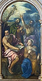 Caterina d’Alessandria con i Santi Gerolamo, Giovanni Battista, Giacomo Apostolo di G. Porta Salviati,