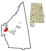 Cherokee County Alabama Incorporated and Unincorporated areas Leesburg Highlighted.svg