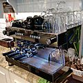 Espresso machine in café