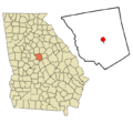 Jones County Georgia Incorporated and Unincorporated areas Gray Highlighted