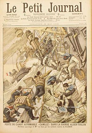 Archivo:Le Petit Journal - 28 mai 1905 - Camille du Gast - Sauvetage dans la course Alger Toulon