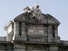 Madrid Puerta de Alcala detail central portal east side