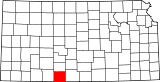 Map of Kansas highlighting Comanche County.svg