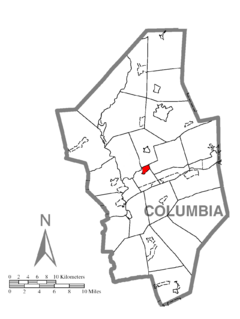 Map of Lightstreet, Columbia County, Pennsylvania Highlighted.png
