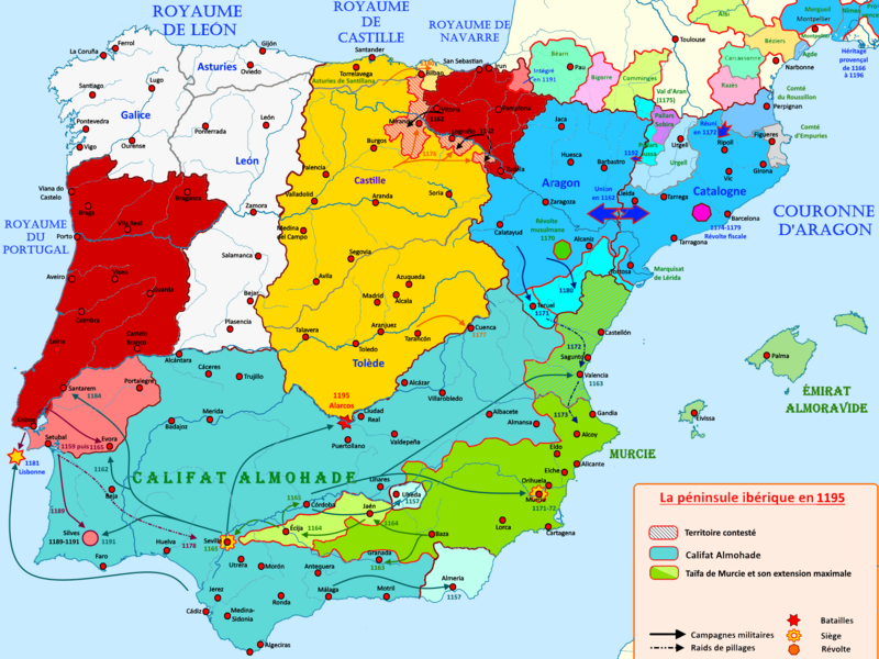 Péninsule ibérique en 1195