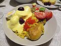 Papa huancaina arroz pollo