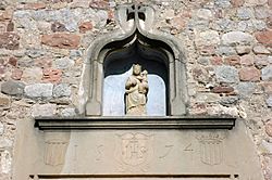 Archivo:Santa Maria de Santiga - Detall porta