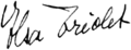 Signature d'Elsa Triolet