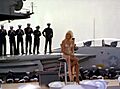 Suzanne Somers USS Ranger with F-14 Background