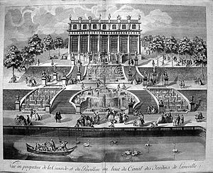 Archivo:View of the Cascade and Pavillion at the Canel in the gardens of Lunéville in the 18th century