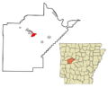 Yell County Arkansas Incorporated and Unincorporated areas Danville Highlighted