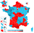 Élection présidentielle française de 1974 T2 carte départements & régions