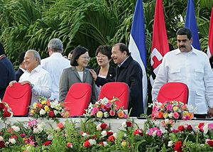 Archivo:01.11 總統出席尼國總統奧德嘉(José Daniel Ortega Saavedra)就職典禮，與尼國總統奧德嘉寒暄 (31429913323)