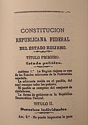 Archivo:Artículo 1 del título primero de la Constitución Republicana Federal del Estado Riojano (1883)