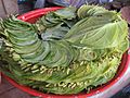 Betel leaves at a market in Mandalay, Myanmar