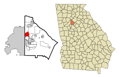 DeKalb County Georgia Incorporated and Unincorporated areas North Druid Hills Highlighted.svg