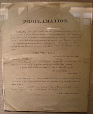 Archivo:Emperor Norton proclamation re. assumption of prerogatives WFHM SF