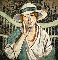 Georgette Agutte - The White and Green Hat