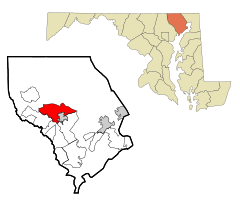 Harford County Maryland Incorporated and Unincorporated areas Bel Air North Highlighted.svg