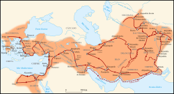 Imperio de Alejandro Magno con ruta.svg