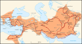 Imperio de Alejandro Magno con ruta
