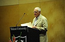 James Salter at Tulane Lecturn 2010.jpg