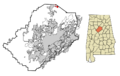 Jefferson County Alabama Incorporated and Unincorporated areas Trafford Highlighted