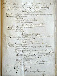 Archivo:José María Pinedo, passenger list 1833 (first page)
