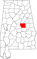 Map of Alabama highlighting Coosa County.svg