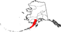 Map of Alaska highlighting Lake and Peninsula Borough