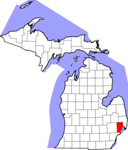 Map of Michigan highlighting Macomb County.svg