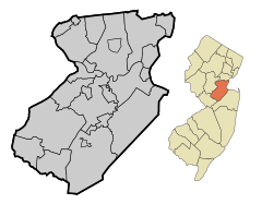 Middlesex County New Jersey Incorporated and Unincorporated areas Woodbridge Highlighted.svg