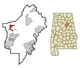 St. Clair County Alabama Incorporated and Unincorporated areas Springville Highlighted.svg