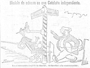 Archivo:1918-11-30, Heraldo de Madrid, Modelo de aduana en una Cataluña independiente, Tovar