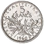 5 French francs Semeuse silver 1960 F340-4 reverse.jpg