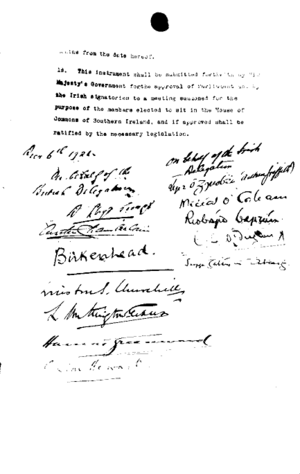 Archivo:Anglo-Irish Treaty signatures
