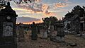 Atardecer en el panteón de Belén hacia la Capilla de Santa Paula