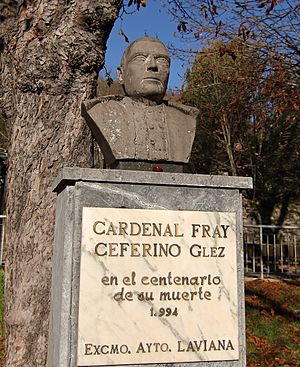 Archivo:Cardenal Fray Ceferino Gonzalez, busto en Villoria (Laviana)