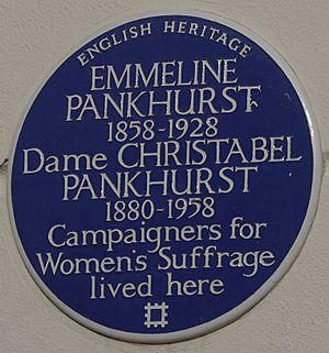Archivo:Emmeline Pankhurst 50 Clarendon Road blue plaque
